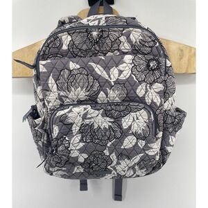 Vera Bradley Essential Backpack Moon Shadow Meadow Gray/White Quilted Floral